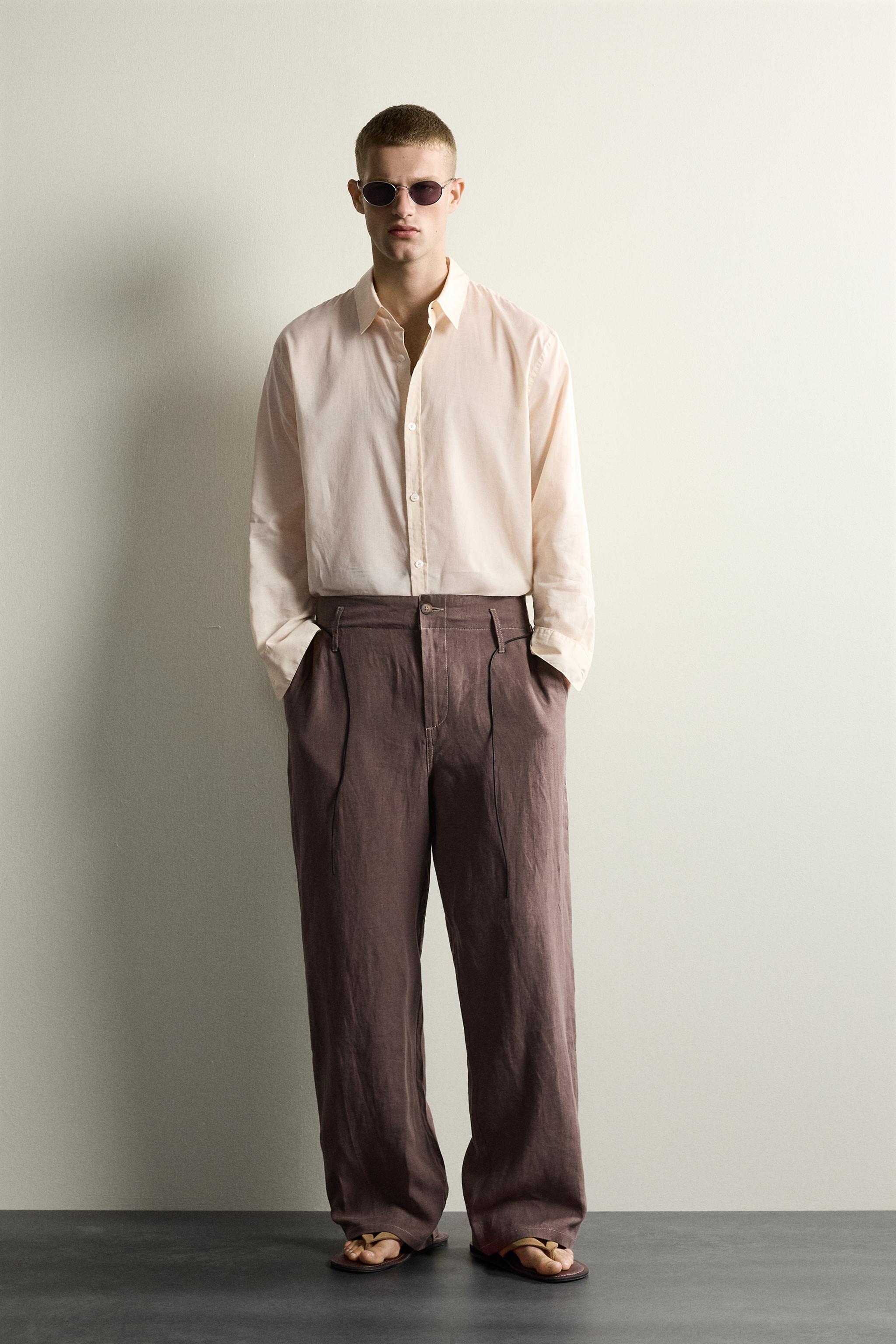 100% LINEN RELAXED FIT PANTS